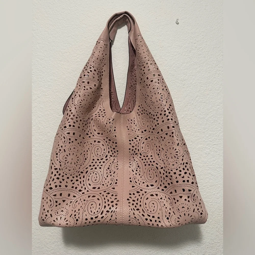 Pink Laser-Cut Tote Bag